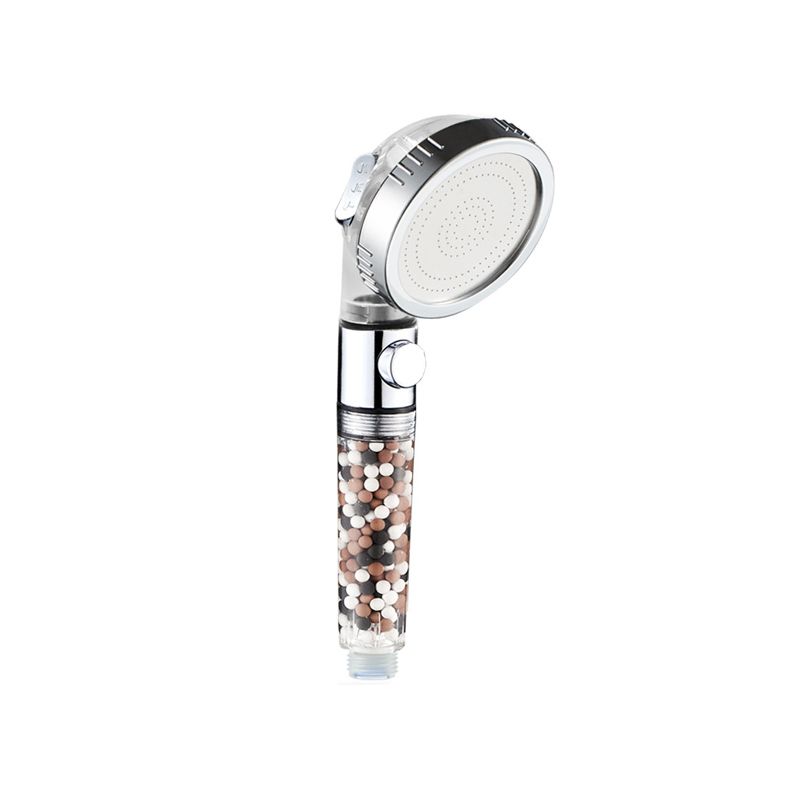 Modern Handheld Shower Head Round Filter Ball Spray Head in Silver