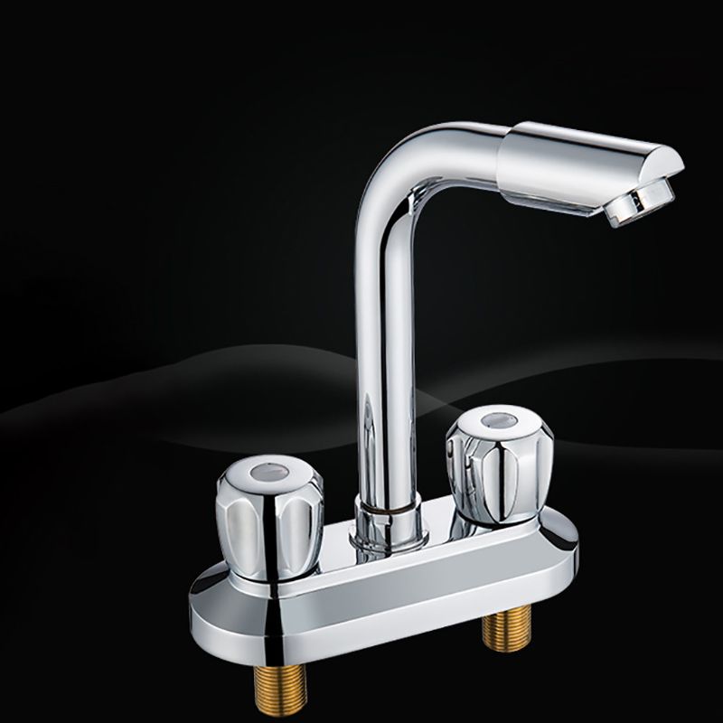 Modern Style Bathroom Faucet Dual Handle Faucet Swivel Spout Faucet