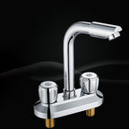 Modern Style Bathroom Faucet Dual Handle Faucet Swivel Spout Faucet