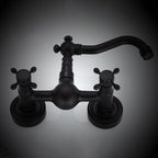 Traditional Wall Mounted Metal Bathtub Filler Low Arc Waterfall Bathroom Faucet