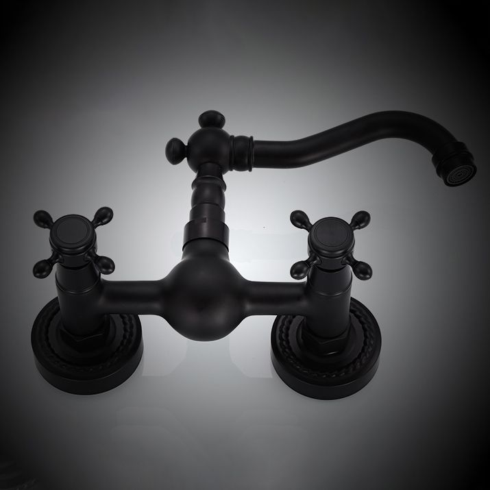 Traditional Wall Mounted Metal Bathtub Filler Low Arc Waterfall Bathroom Faucet