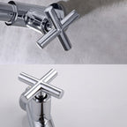 Glam Wall-mounted Bathroom Faucet Copper Single Handle Low Arc Basin Faucet for Bathroom