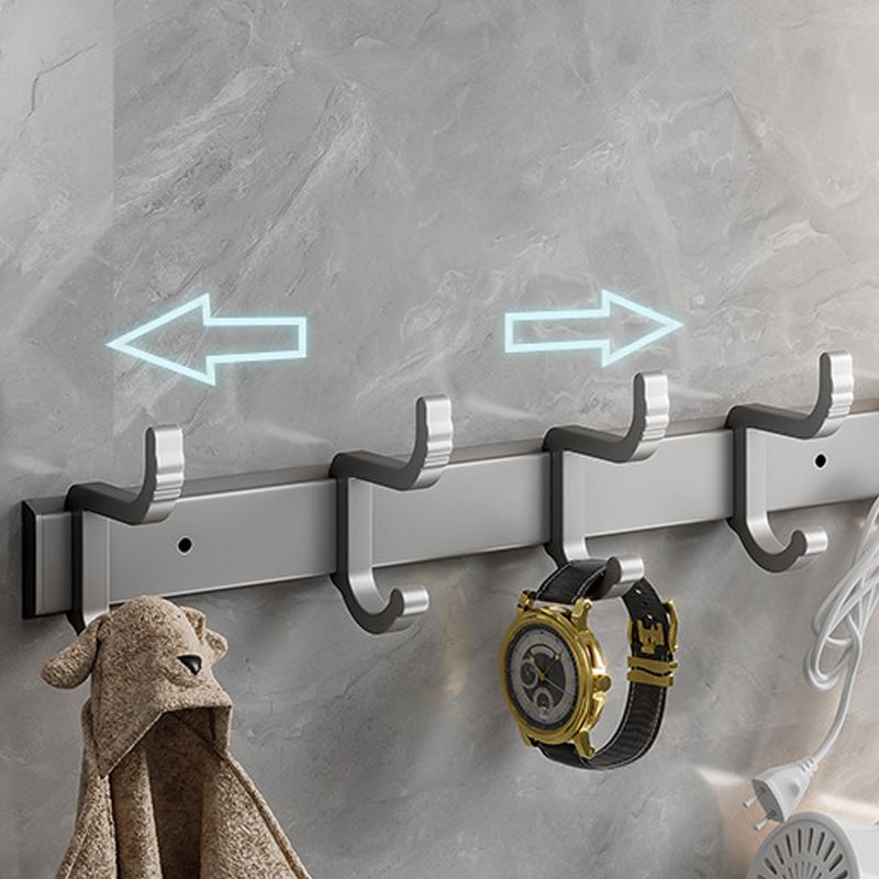 Gray bathroom accessories as a single piece or as a set with towel holder/bathroom shelf/robe hooks
