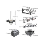 Contemporary Gray Bathroom Hardware Set Bathroom Shelf/Towel Bar Including Bathroom Set
