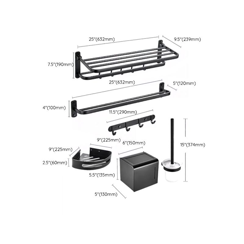 Modern black bathroom accessories set towel holder bathroom shelf bathroom faucet set