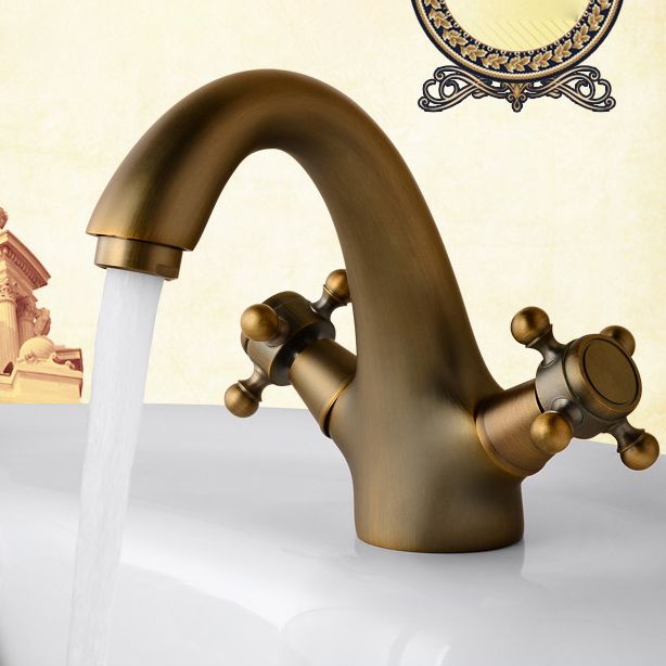 Industrial Widespread Bathroom 2 Faucet Cross Handles Sink Faucet