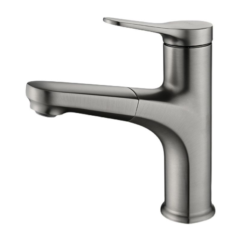 Round Modern Basin Mixer Faucet Pull-Out Single Hole Basin Tap