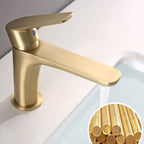 Light Luxury Basin Faucet with Lever Handle Single Hole Bathroom Faucet
