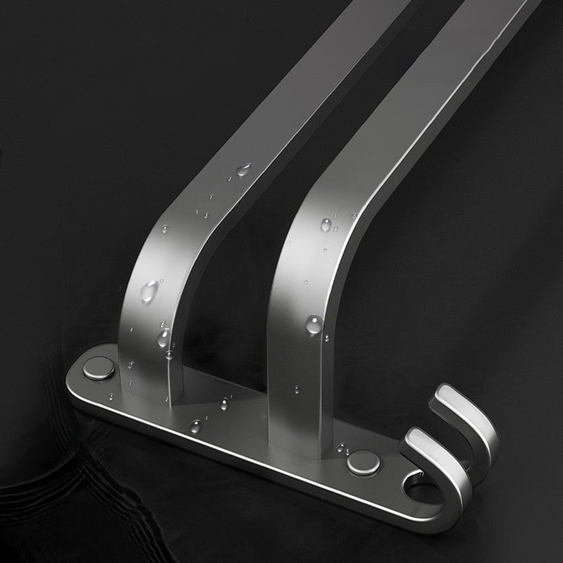2-piece modern bathroom accessory set made of aluminum matte gray towel bar