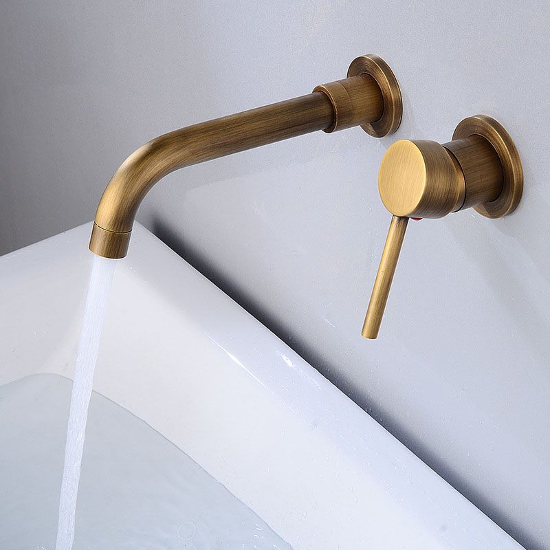 Wall mounted metal bathtub faucet single lever swivel bathtub tap trim