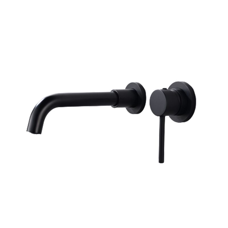Round Single Handle Bathroom Faucet 2-Hole Wall Mounted Bathroom Faucet with Swivel Head