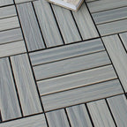 12" X 12" 4-Slat Square PVC Floor Tiles With Interlocking Installation Floor Plates Tiles