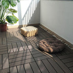 12" X 12" 4-Slat Square Deck/Patio Floor Tiles Snap Installation Floor Plank Tiles