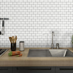 12"x 12" Resin Mosaic Tiles Square Self-Adhesive Tiles for Backsplash & Wall Tile