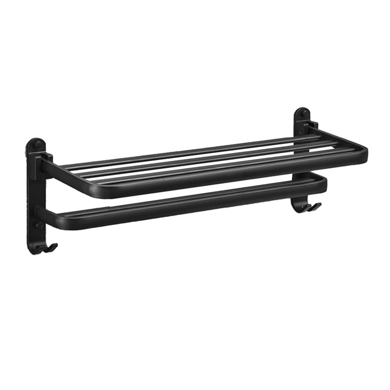 Matt Black 5-piece Modern Bathroom Accessory Set with Shelf/Tower Bar & Paper Holder