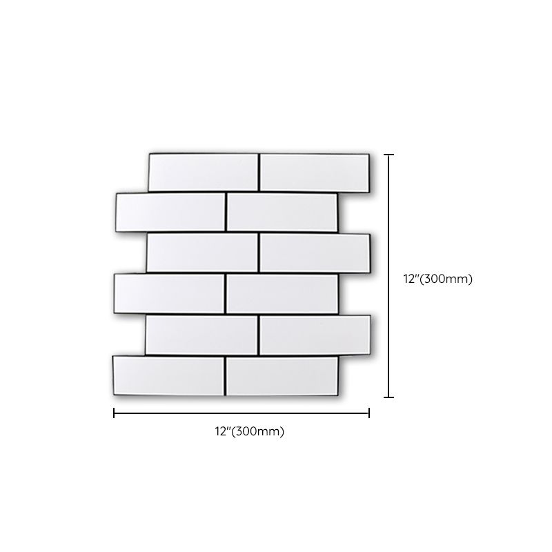 Plastic Peel & Stick Subway Tiles Contemporary Waterproof Peel & Stick Subway Tiles