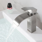 Industrial Faucets Faucet Stainless Steel Lever Handles Waterfall Spout Bathroom Faucet