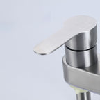 304 stainless steel center faucet bathroom single handle hot and cold sink faucet