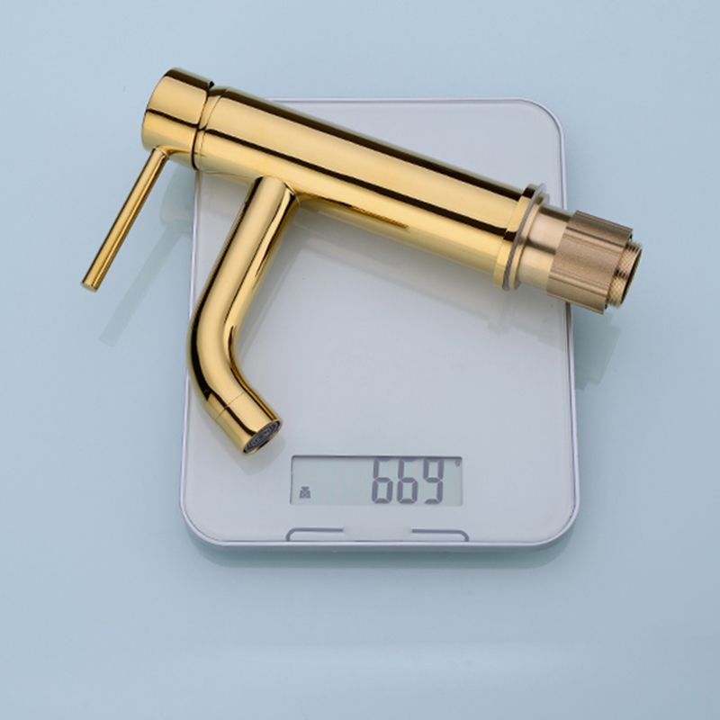 Modern 1-Hand Basin Faucet Gold Brushed Sink Faucet Brass