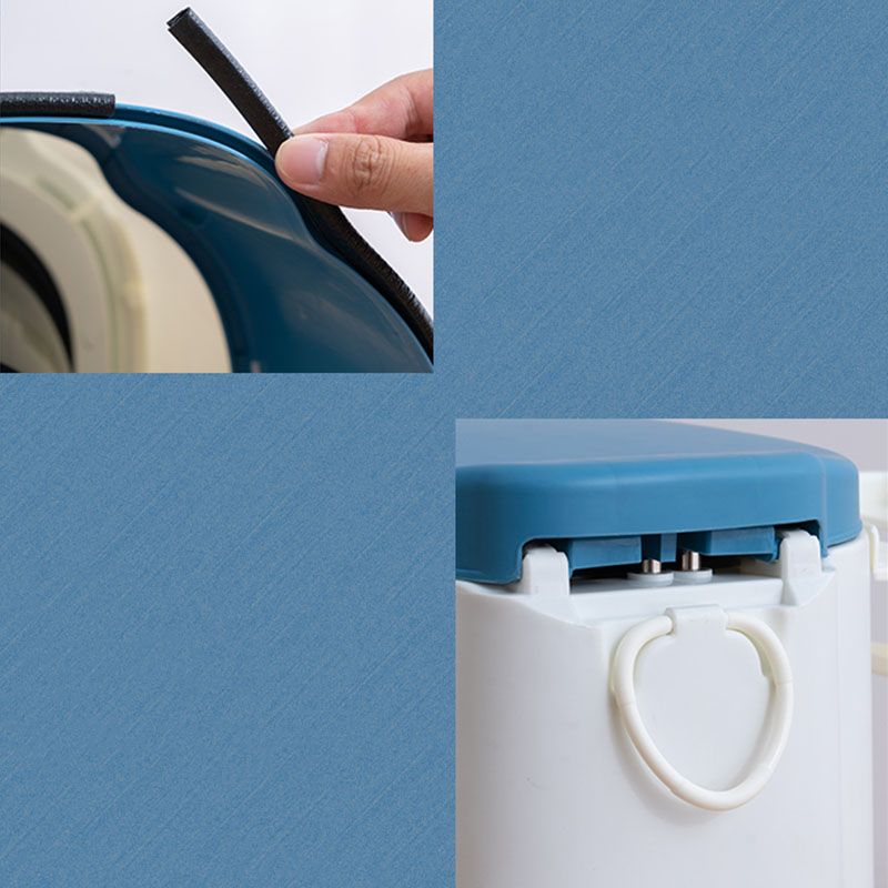 Contemporary plastic floor-mounted toilet bowl with toilet seat for the bathroom