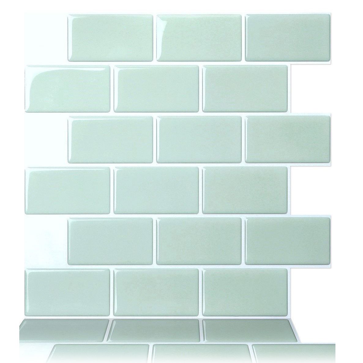 Modern Peel and Stick Wall Tile PVC Offset Joint Peel and Stick Wall Tile