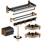 Traditional Black Aluminum Bathroom Fittings Set Bathroom Accessories Kit