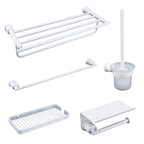 Contemporary white bathroom accessories as a single piece or in a set