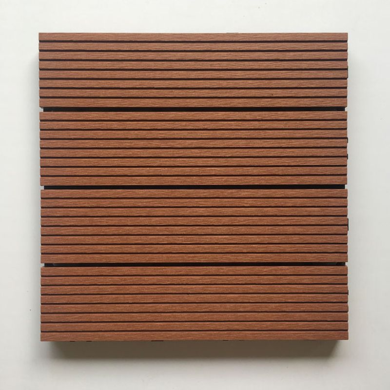 Contemporary Engineered Floor Tile Wire-Brushed Click-Lock Wood Floor for Patio Garden