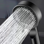 Classic Plastic Shower Head 5 Settings Round Handheld Shower Heads