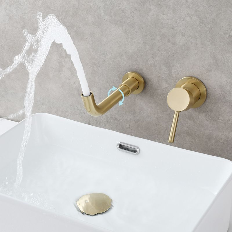 Single Hole Wall Mounted Bath Faucet Swivel Spout Basin Faucet