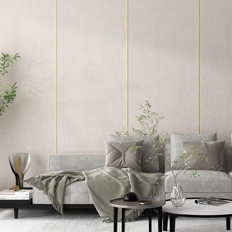 Contemporary Style Wall Panel Linen Living Space Peel and Stick Wall Covering