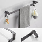 Modern Gray Bathroom Accessory as Individual Piece or as Set Made of Metal