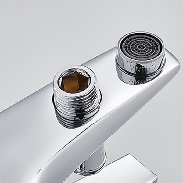 Contemporary Wall-Mounted Bathroom Faucet Lever Handles 2-Hole Faucet Brass Faucet
