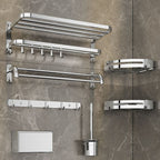 Modern Bathroom Accessory Set Made of Chrome-Plated Stainless Steel with Bathrobe Hook/Towel Bar