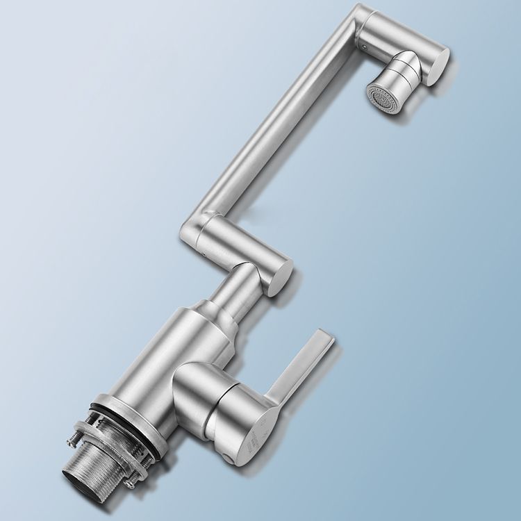 Swiveling Outlet Vessel Sink Faucet Stainless Steel Lever Handle Sink Faucet with Water Hose