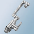 Swiveling Outlet Vessel Sink Faucet Stainless Steel Lever Handle Sink Faucet with Water Hose