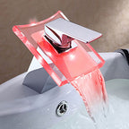1-Lever Vanity Faucet 1-Hole Copper Sink Faucet with LED Lighting