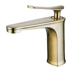 1 Handle Solid Copper Bathroom Sink Faucet Nordic Modern Vanity Faucet with Drain