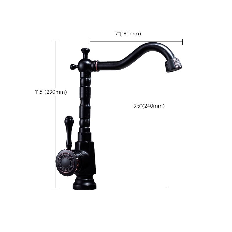 Glam Style Sink Faucet with Swivable Spout and Lever Handle