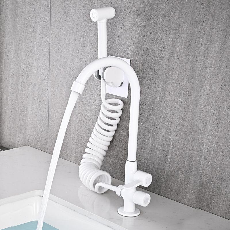 Single Cold Water Valve Uniform Color High Arc Deck Mounted Bathtub Faucet