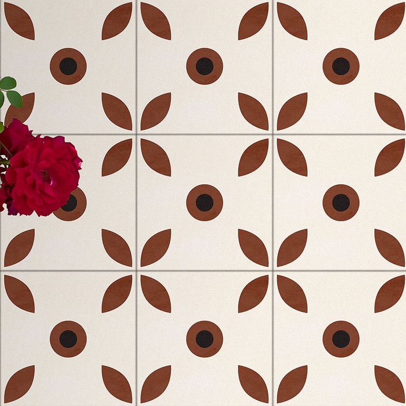 Indoor Vinyl floor floral pattern peel and stick waterproof square vinyl floor