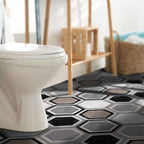 Peel & Stick Vinyl Floor Mat Dark Vinyl Floor with Brick Look