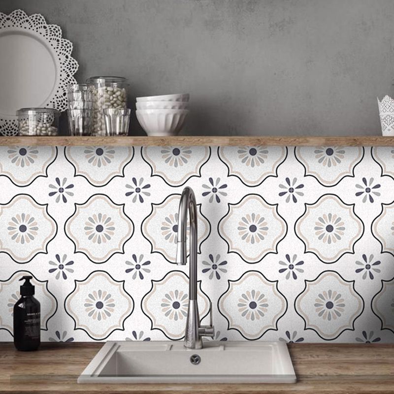 Square Indoor Vinyl Flooring Self-adhesive Flower Pattern Waterproof Vinyl Flooring