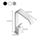 Unique Sink Faucet Bathroom Brass Solid Color Waterfall Spout Faucet