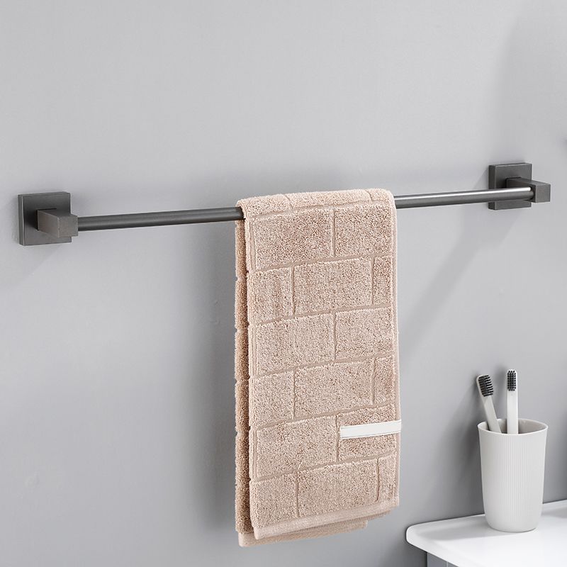 Contemporary bathroom accessories single piece or in a set made of gray metal