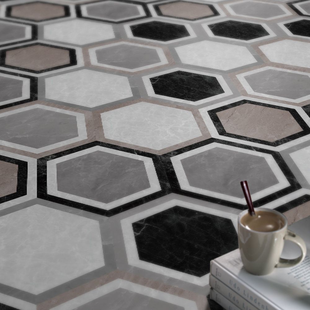 Peel & Stick Vinyl Floor Mat Dark Vinyl Floor with Brick Look