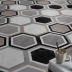 Peel & Stick Vinyl Floor Mat Dark Vinyl Floor with Brick Look