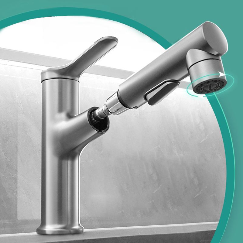 Contemporary Single Color Faucet Low Arc Centerset Sink Faucet for Bathroom