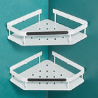 Matt white 3-piece modern bathroom accessory set, bathroom shelf