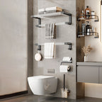 Black Bathroom Set Metallic & Acrylic Bathroom Accessories Set made of Stainless Steel Aluminium